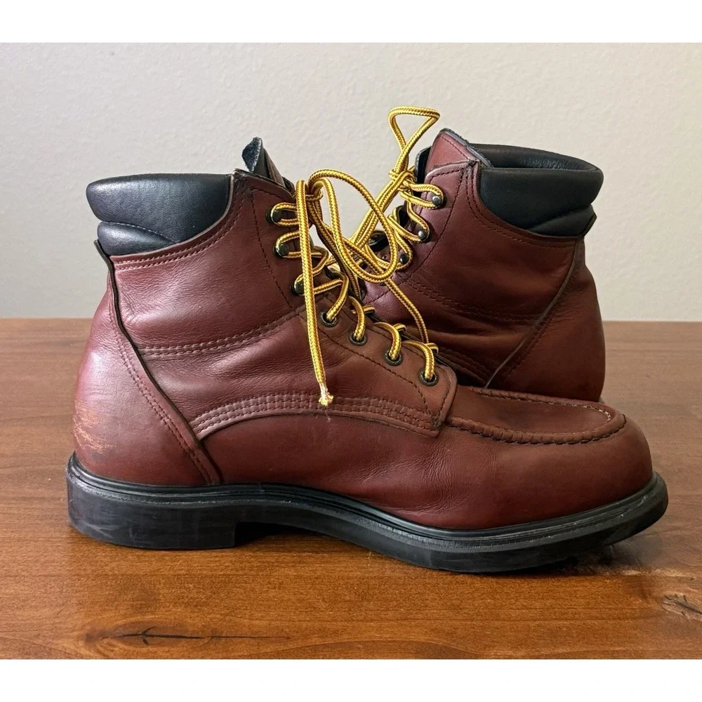 Red Wing Moc Toe Boots Burgundy 202 SUPERSOLE 6-INCH SOFT TOE Men's US 10.5 $254
